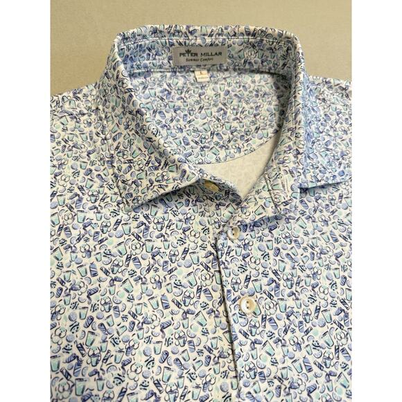 Peter Millar Summer Comfort Polo Mens L Dazed and Transfused Caddyshack Gopher - Picture 1 of 13